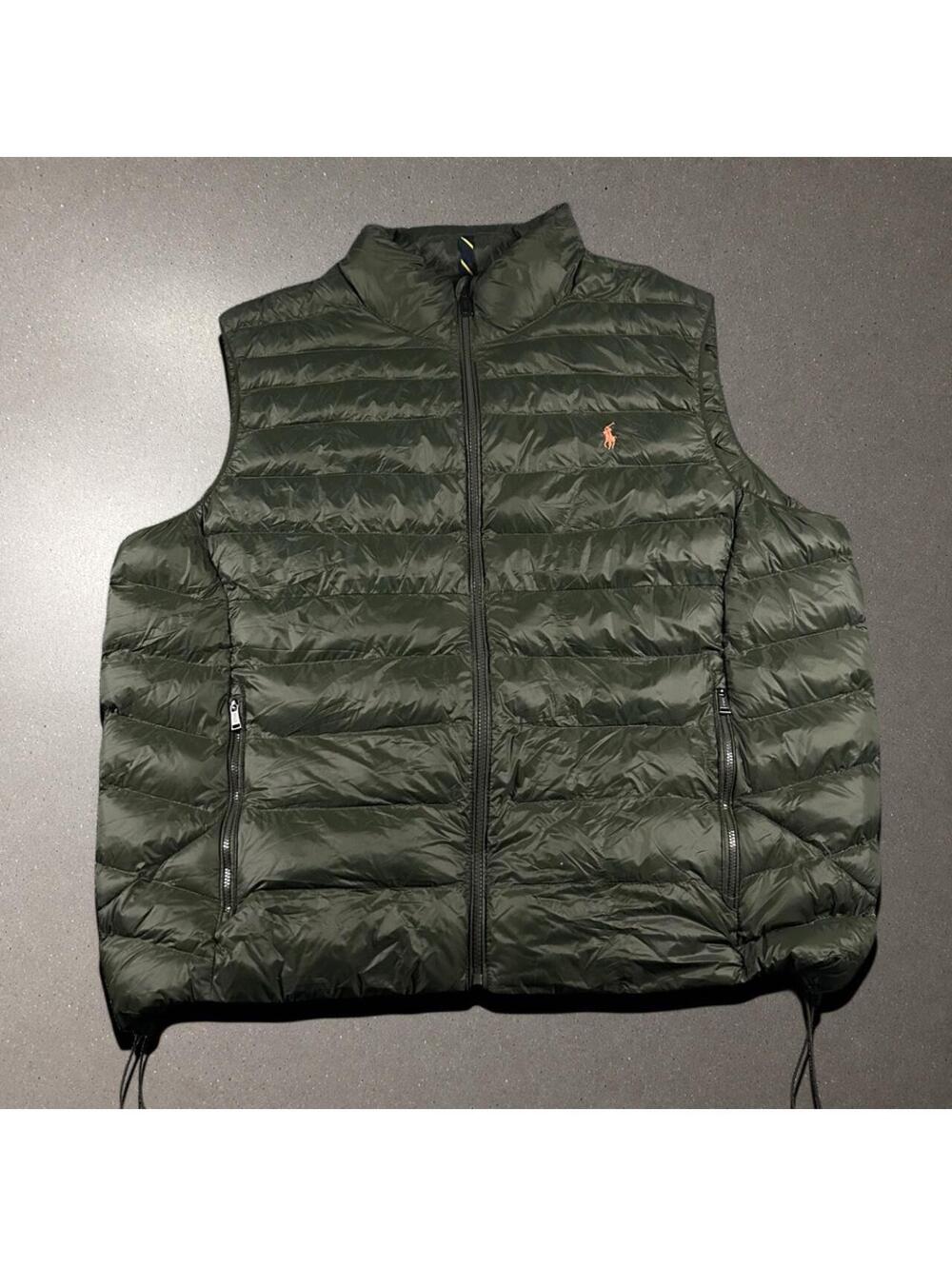 Polo Ralph Lauren Green Down Full Zip Puffer Vest - Fits Men's XXL!